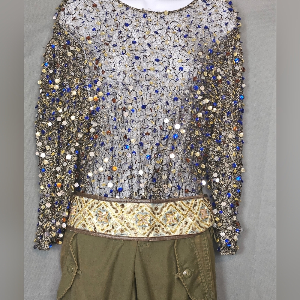Dries Van Noten Vintage Luxury Sheer Knit Sparkle Sweater